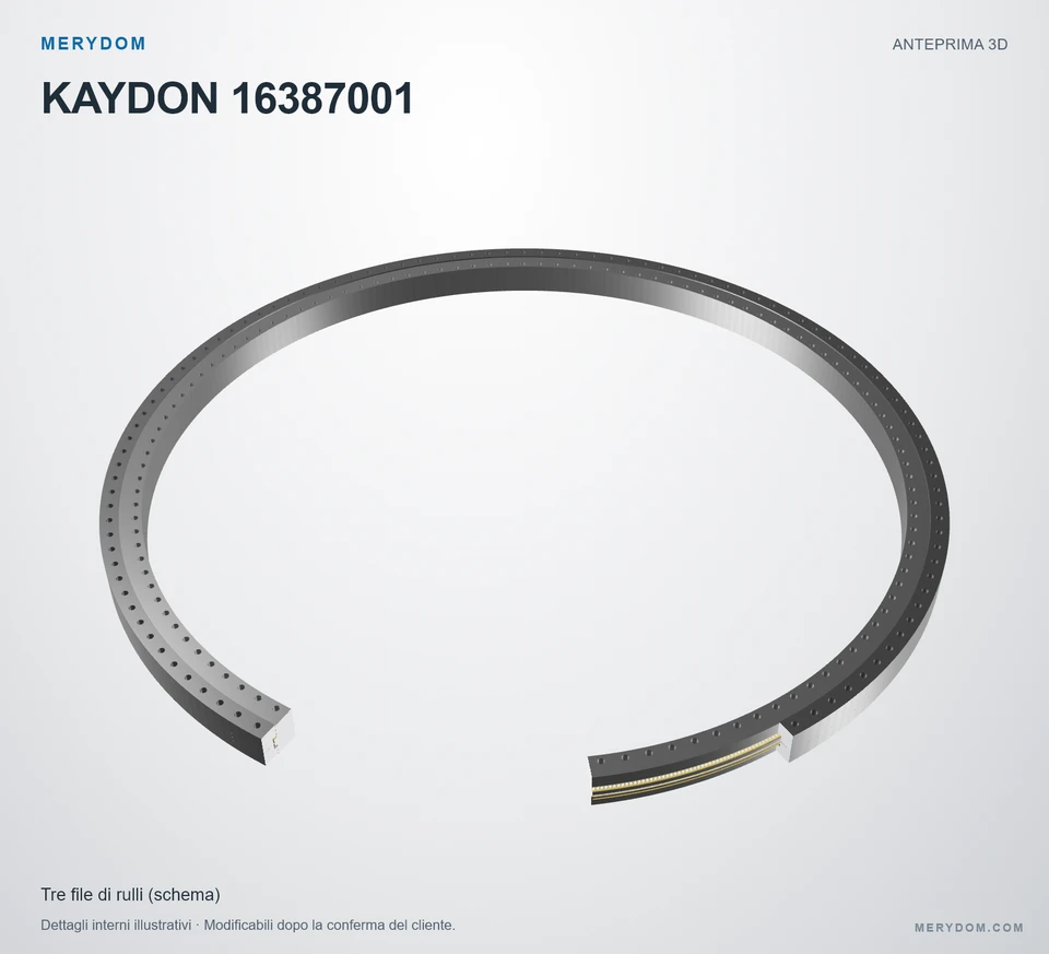 Anteprima del modello 3D del cuscinetto di rotazione sostitutivo MERYDOM per KAYDON 16387001.