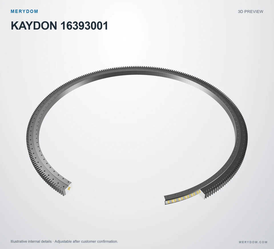 3D model preview of the MERYDOM replacement slewing bearing for KAYDON 16393001.