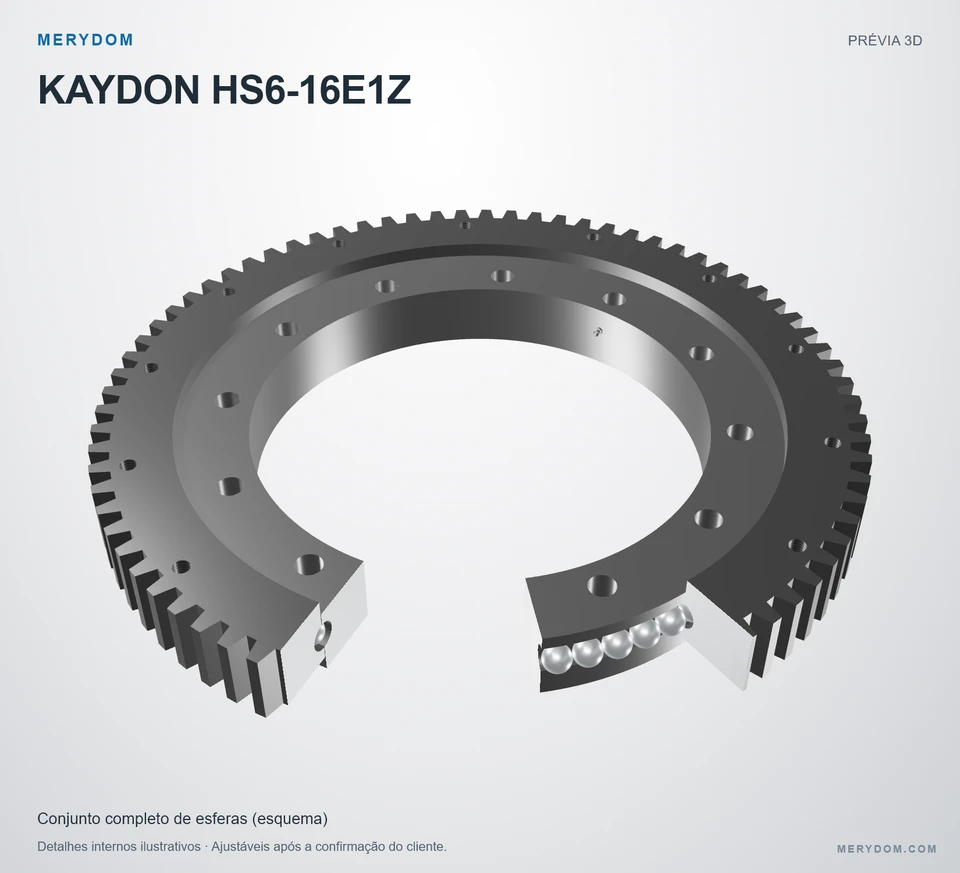 Prévia do modelo 3D do rolamento de giro de substituição MERYDOM para KAYDON HS6-16E1Z.