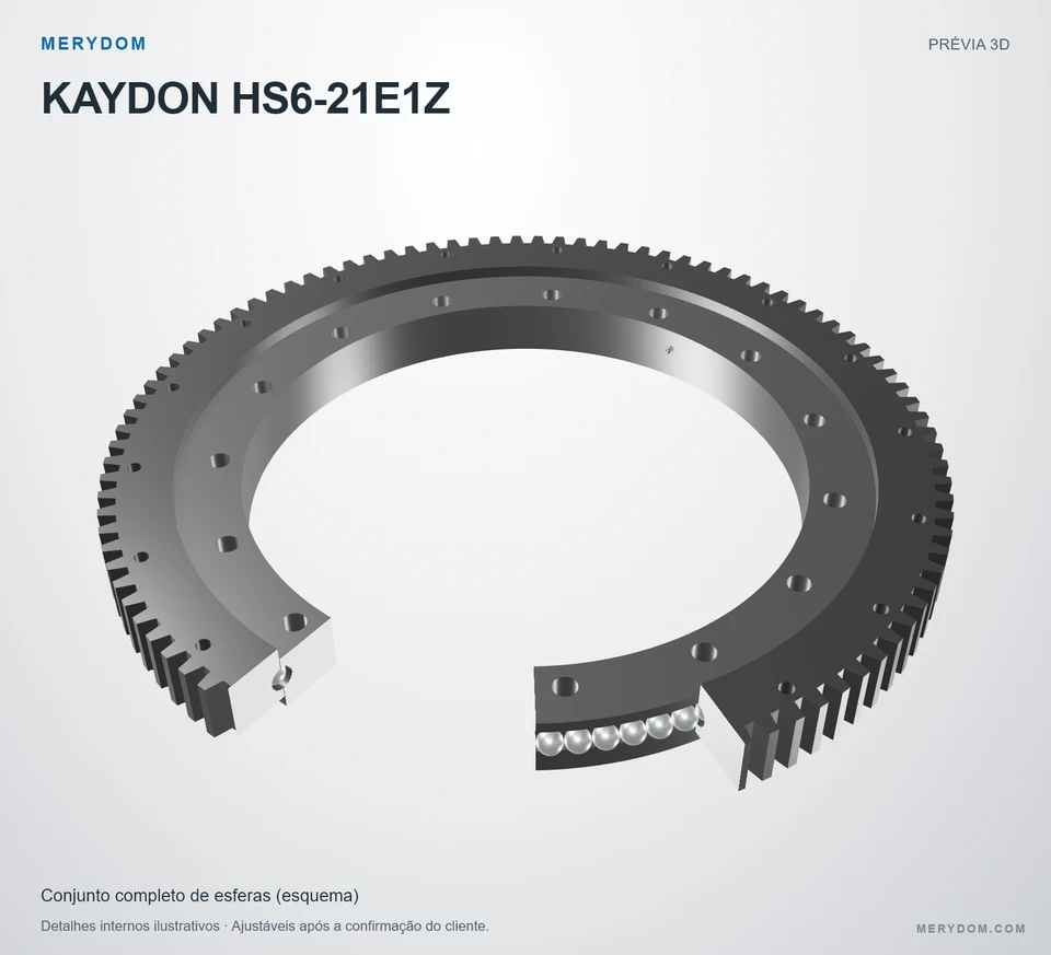 Prévia do modelo 3D do rolamento de giro de substituição MERYDOM para KAYDON HS6-21E1Z.