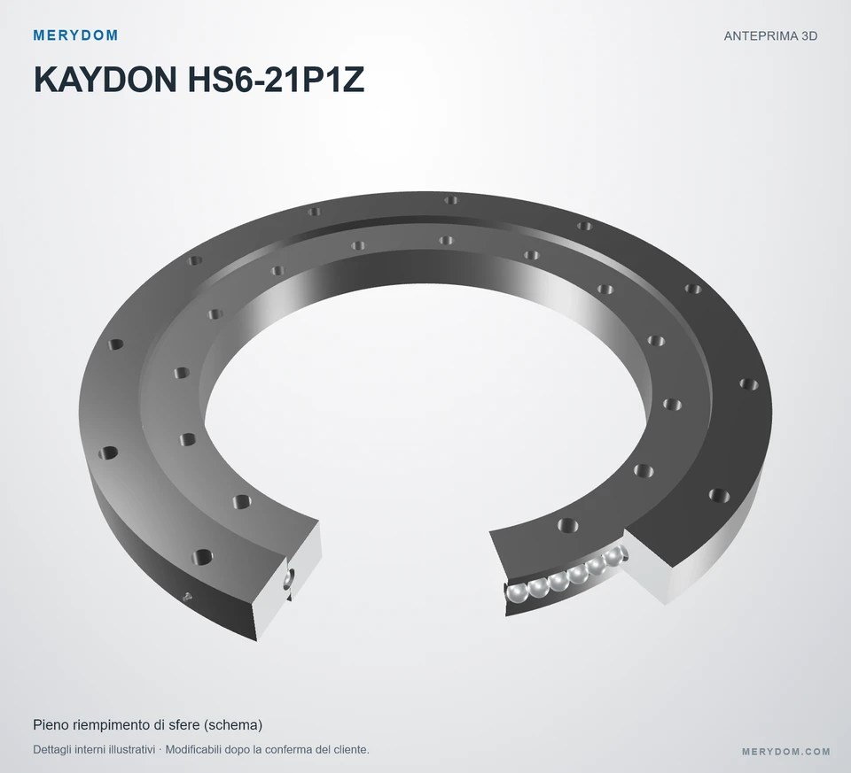 Anteprima del modello 3D del cuscinetto di rotazione sostitutivo MERYDOM per KAYDON HS6-21P1Z.