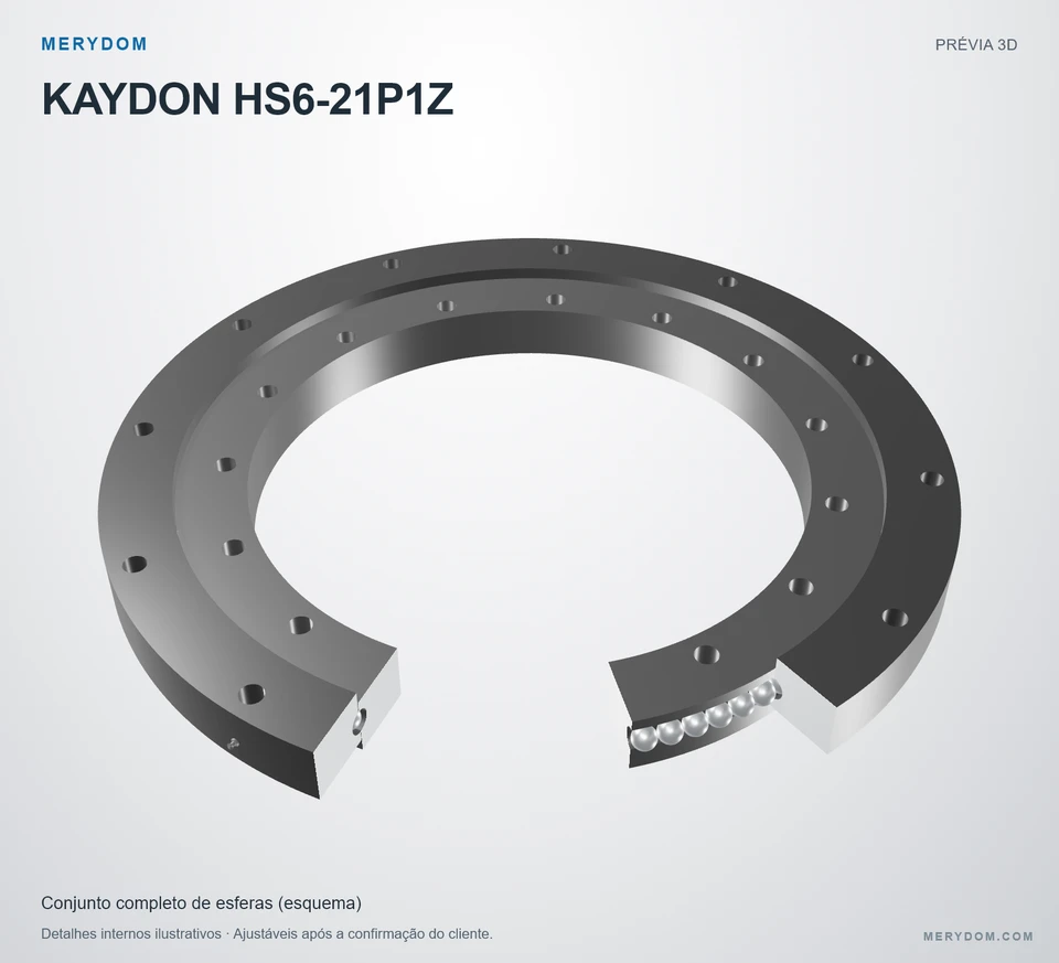 Prévia do modelo 3D do rolamento de giro de substituição MERYDOM para KAYDON HS6-21P1Z.