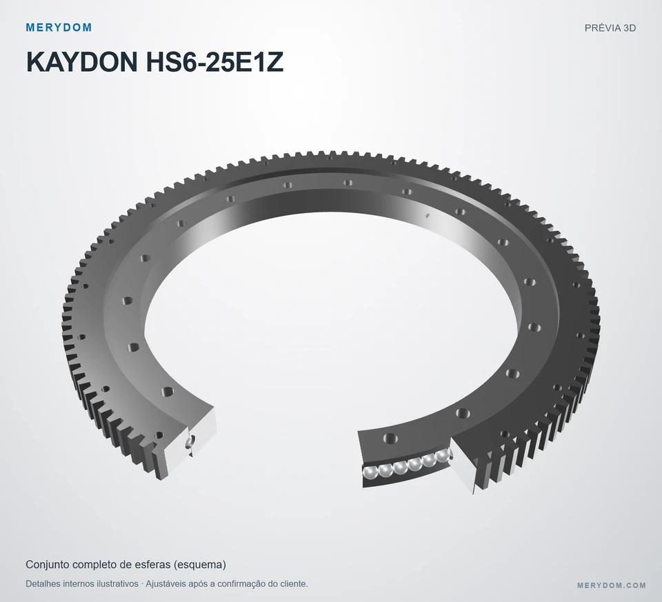 Prévia do modelo 3D do rolamento de giro de substituição MERYDOM para KAYDON HS6-25E1Z.