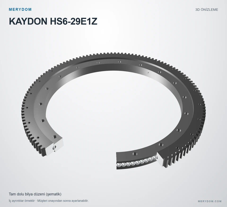 KAYDON HS6-29E1Z için MERYDOM muadil döner tabla rulmanının 3D model önizlemesi.