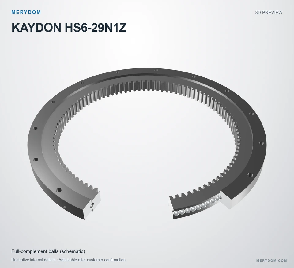3D model preview of the MERYDOM replacement slewing bearing for KAYDON HS6-29N1Z.