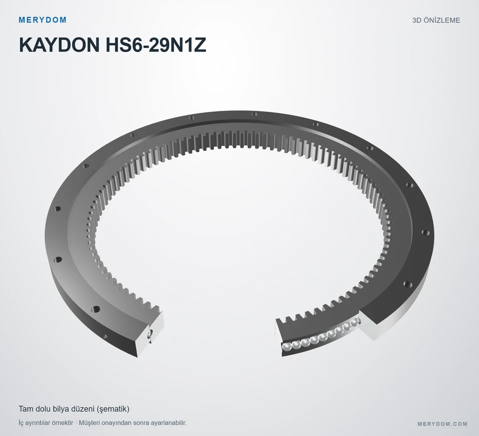KAYDON HS6-29N1Z için MERYDOM muadil döner tabla rulmanının 3D model önizlemesi.