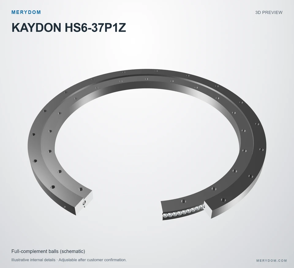 3D model preview of the MERYDOM replacement slewing bearing for KAYDON HS6-37P1Z.