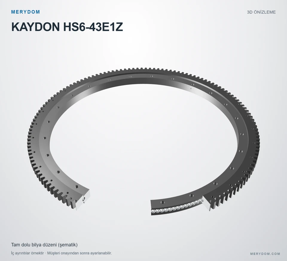 KAYDON HS6-43E1Z için MERYDOM muadil döner tabla rulmanının 3D model önizlemesi.
