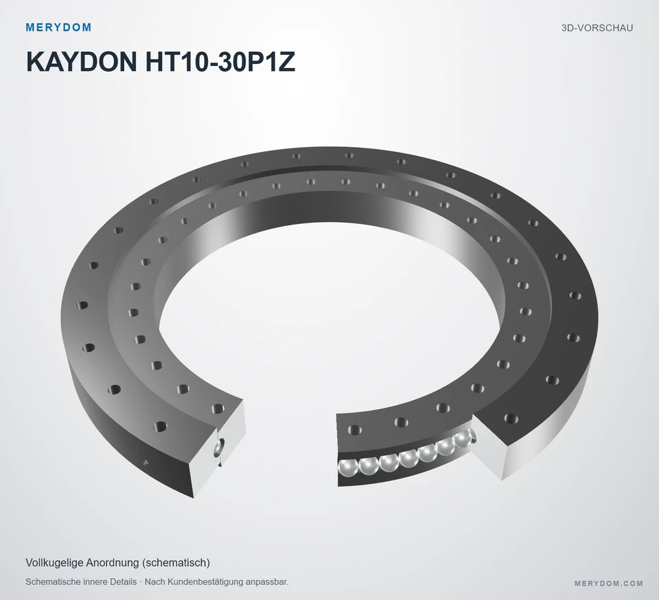 Vorschau des 3D-Modells des MERYDOM-Ersatzdrehkranzes für KAYDON HT10-30P1Z.