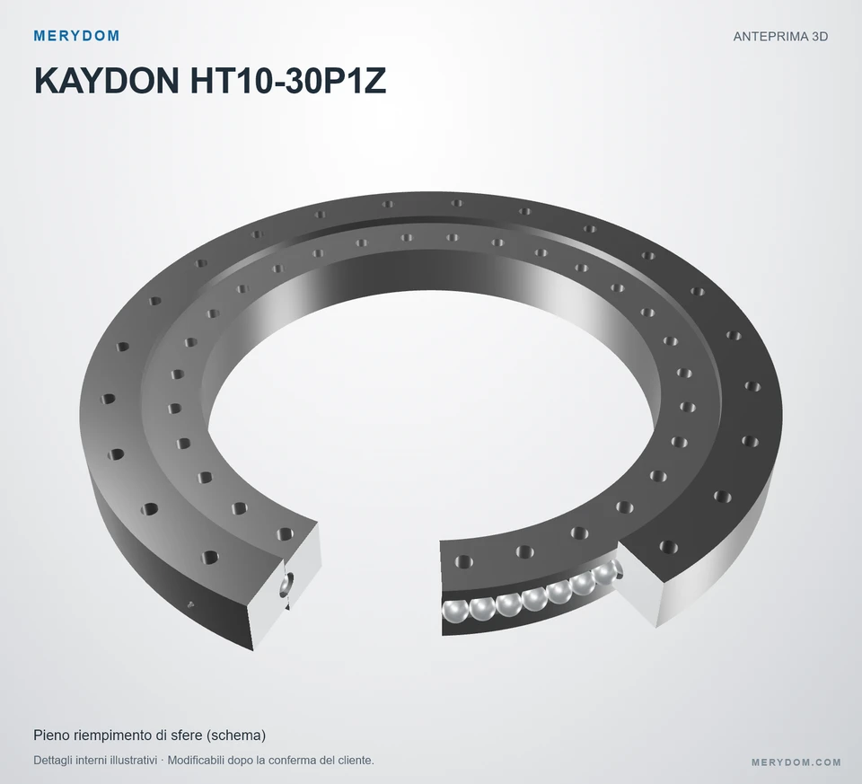 Anteprima del modello 3D del cuscinetto di rotazione sostitutivo MERYDOM per KAYDON HT10-30P1Z.