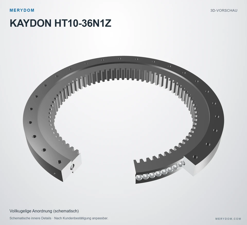 Vorschau des 3D-Modells des MERYDOM-Ersatzdrehkranzes für KAYDON HT10-36N1Z.