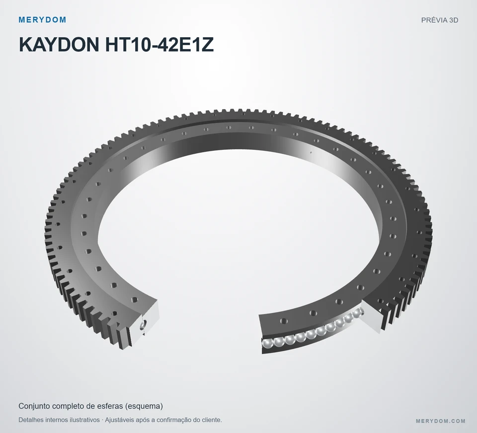 Prévia do modelo 3D do rolamento de giro de substituição MERYDOM para KAYDON HT10-42E1Z.