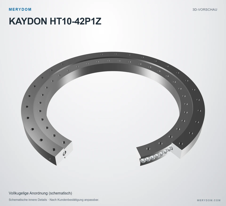Vorschau des 3D-Modells des MERYDOM-Ersatzdrehkranzes für KAYDON HT10-42P1Z.