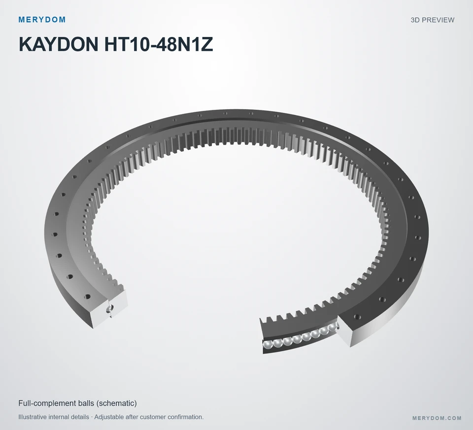 3D model preview of the MERYDOM replacement slewing bearing for KAYDON HT10-48N1Z.