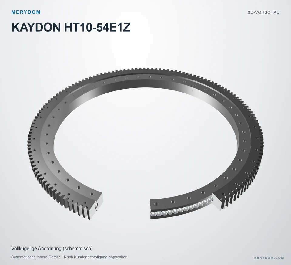 Vorschau des 3D-Modells des MERYDOM-Ersatzdrehkranzes für KAYDON HT10-54E1Z.