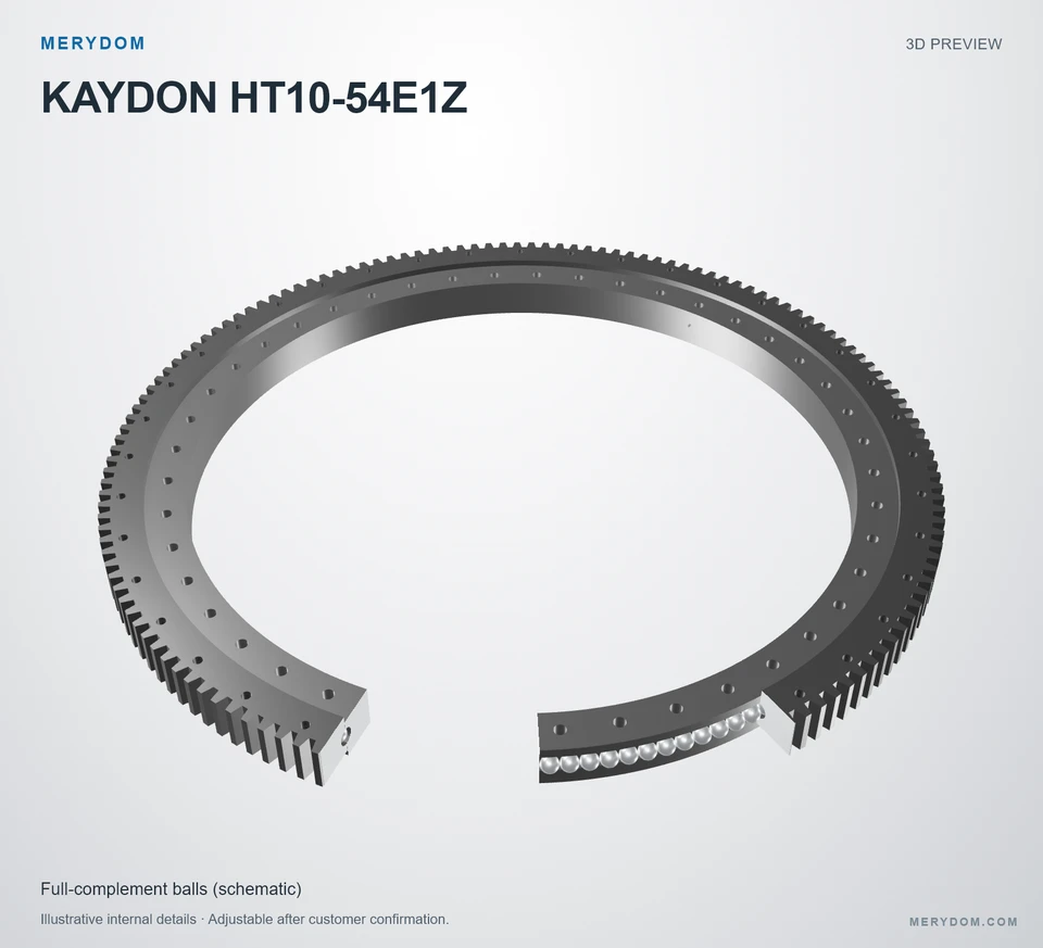 3D model preview of the MERYDOM replacement slewing bearing for KAYDON HT10-54E1Z.