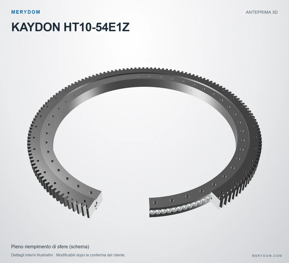Anteprima del modello 3D del cuscinetto di rotazione sostitutivo MERYDOM per KAYDON HT10-54E1Z.