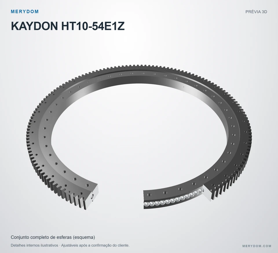 Prévia do modelo 3D do rolamento de giro de substituição MERYDOM para KAYDON HT10-54E1Z.