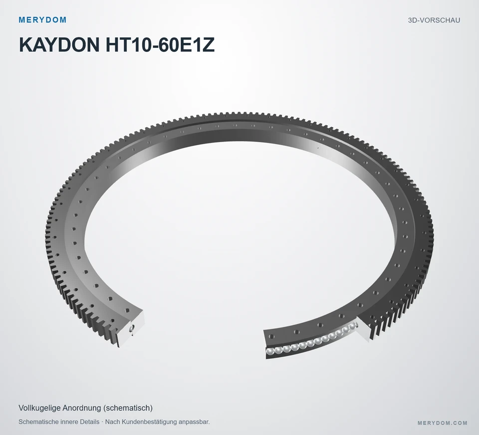 Vorschau des 3D-Modells des MERYDOM-Ersatzdrehkranzes für KAYDON HT10-60E1Z.
