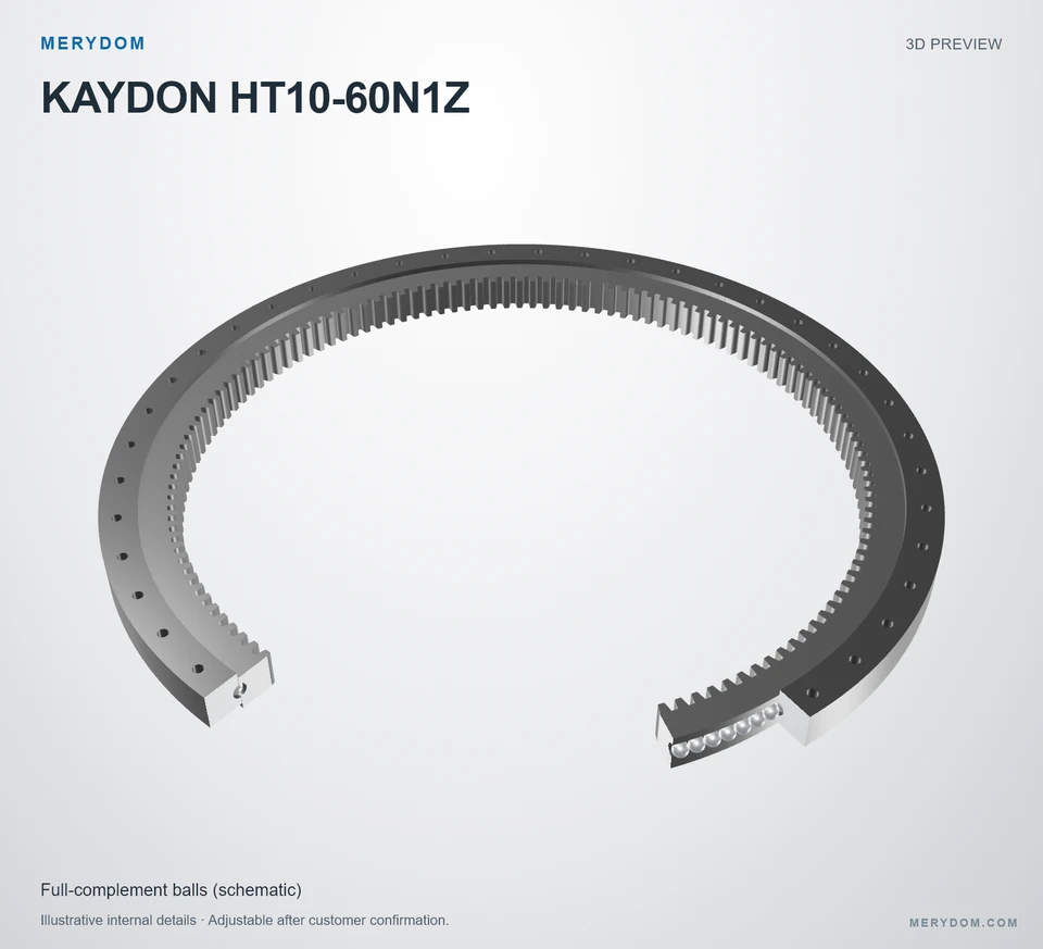 3D model preview of the MERYDOM replacement slewing bearing for KAYDON HT10-60N1Z.