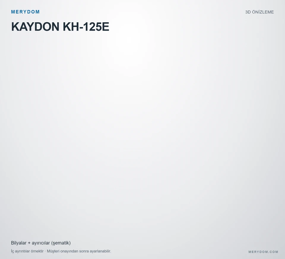 KAYDON KH-125E için MERYDOM muadil döner tabla rulmanının 3D model önizlemesi.