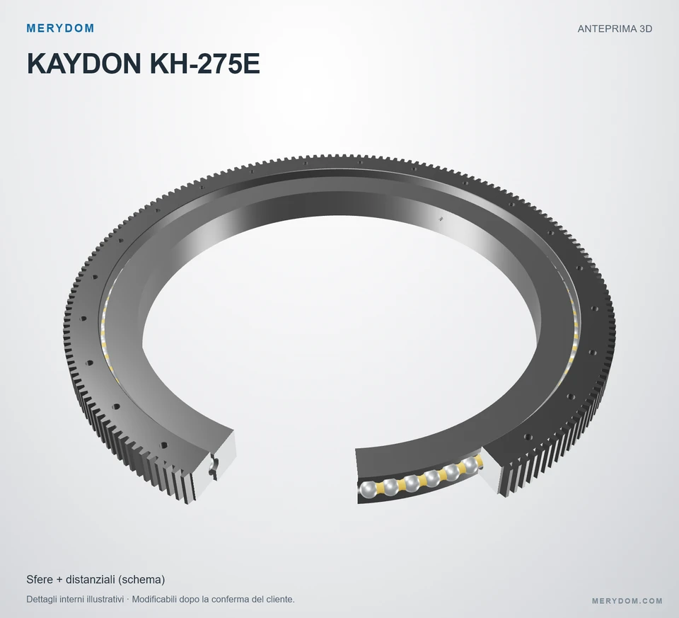 Anteprima del modello 3D del cuscinetto di rotazione sostitutivo MERYDOM per KAYDON KH-275E.