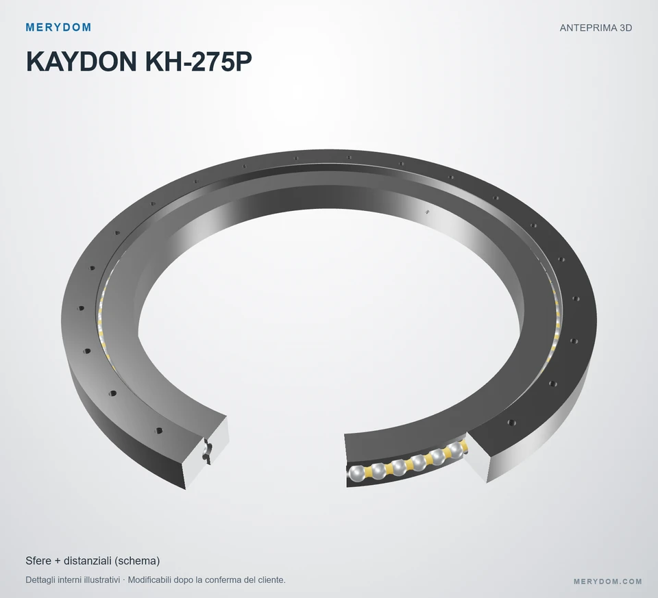Anteprima del modello 3D del cuscinetto di rotazione sostitutivo MERYDOM per KAYDON KH-275P.