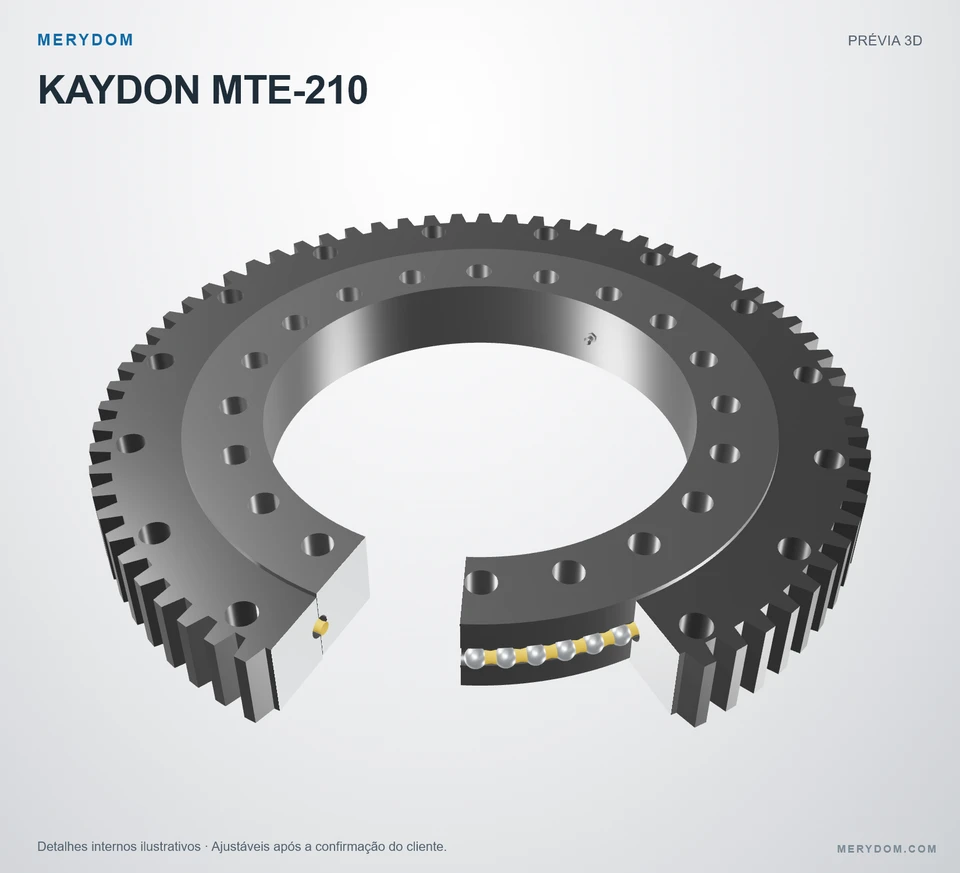 Prévia do modelo 3D do rolamento de giro de substituição MERYDOM para KAYDON MTE-210.