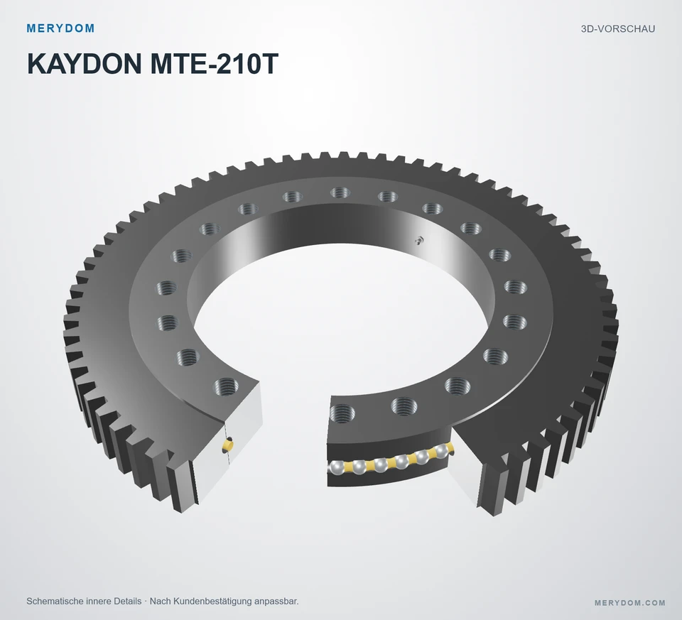 Vorschau des 3D-Modells des MERYDOM-Ersatzdrehkranzes für KAYDON MTE-210T.