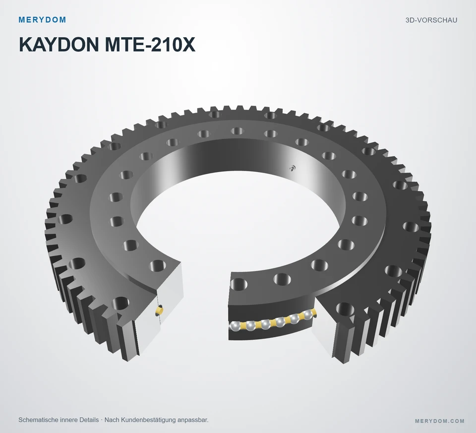Vorschau des 3D-Modells des MERYDOM-Ersatzdrehkranzes für KAYDON MTE-210X.