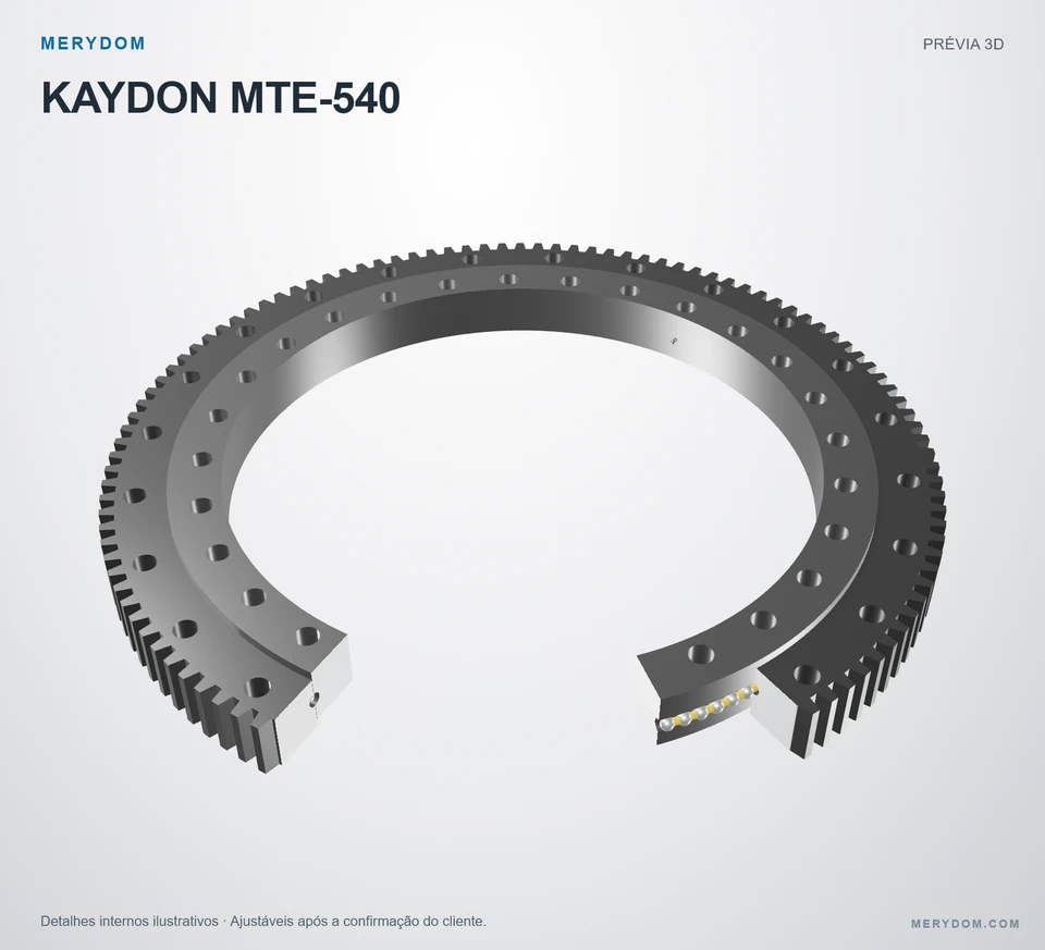 Prévia do modelo 3D do rolamento de giro de substituição MERYDOM para KAYDON MTE-540.