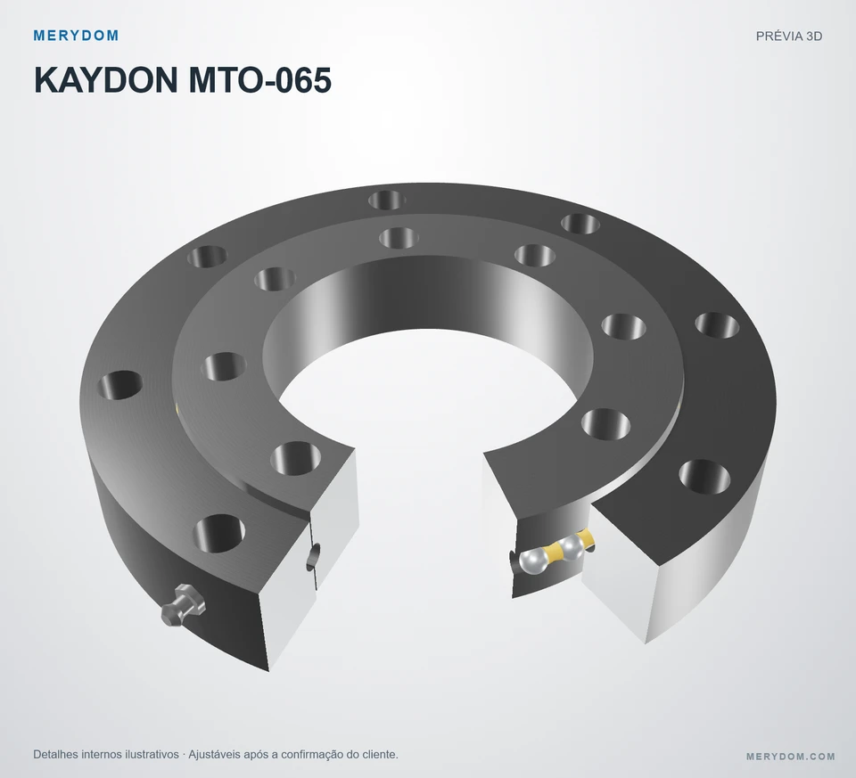 Prévia do modelo 3D do rolamento de giro de substituição MERYDOM para KAYDON MTO-065.