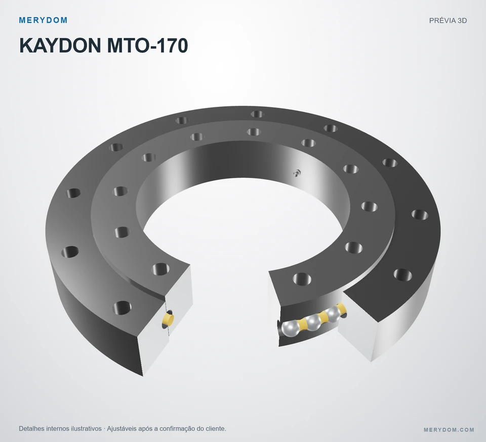 Prévia do modelo 3D do rolamento de giro de substituição MERYDOM para KAYDON MTO-170.