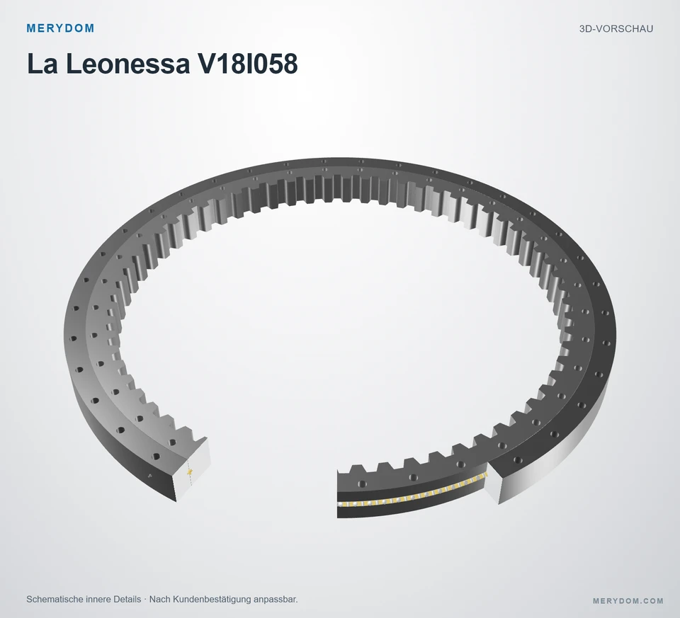 Vorschau des 3D-Modells des MERYDOM-Ersatzdrehkranzes für La Leonessa V18I058.