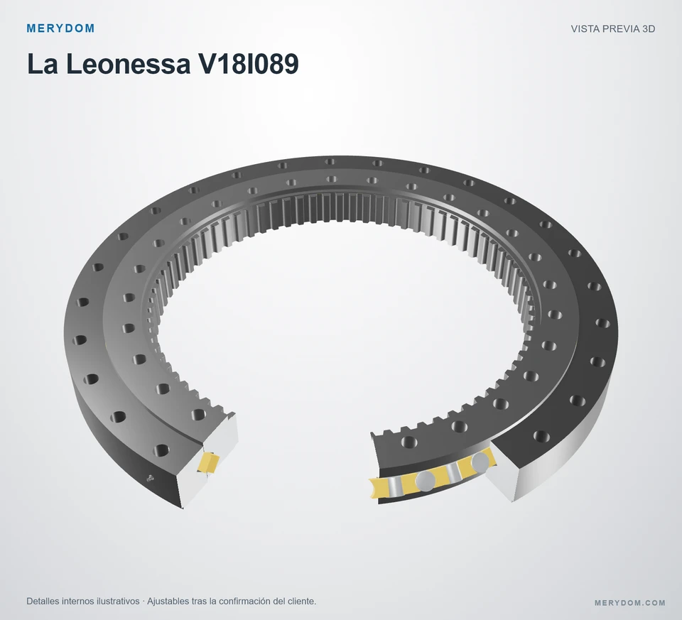 Vista previa del modelo 3D de la corona de giro de sustitución MERYDOM para La Leonessa V18I089.