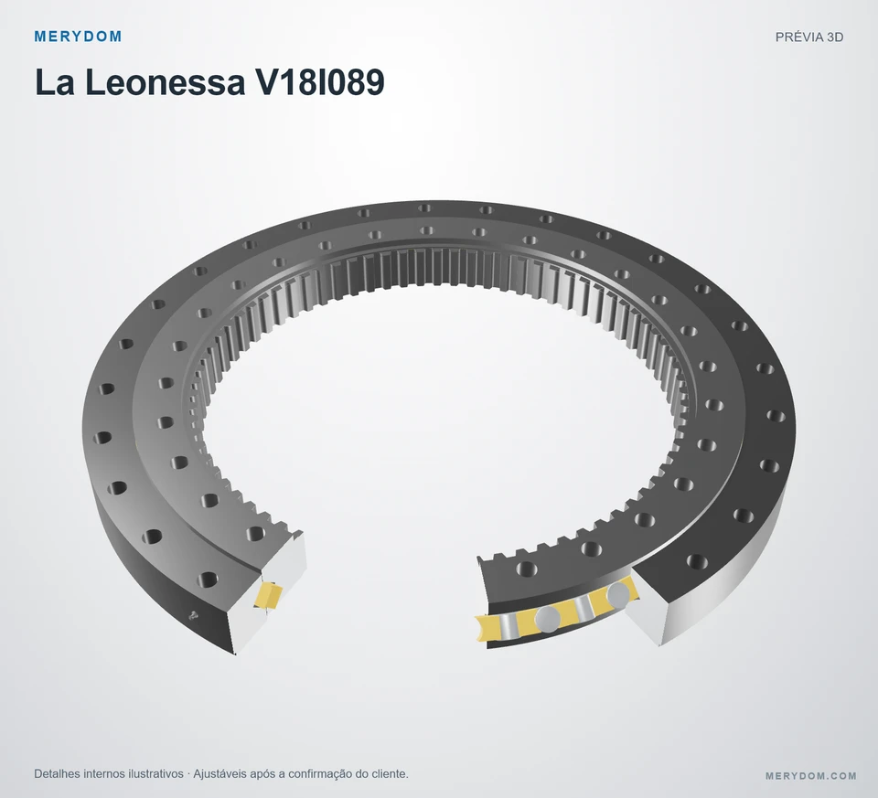 Prévia do modelo 3D do rolamento de giro de substituição MERYDOM para La Leonessa V18I089.