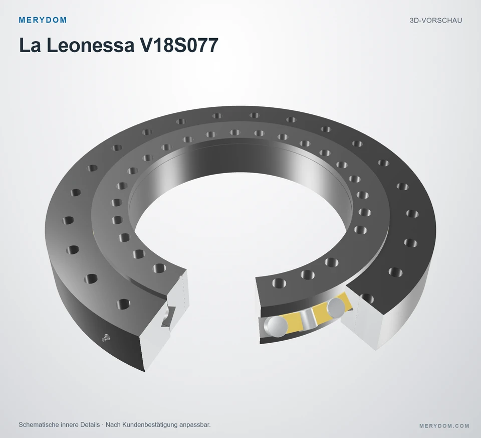 Vorschau des 3D-Modells des MERYDOM-Ersatzdrehkranzes für La Leonessa V18S077.