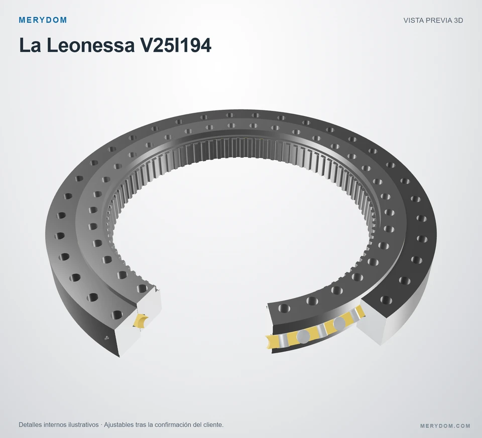 Vista previa del modelo 3D de la corona de giro de sustitución MERYDOM para La Leonessa V25I194.