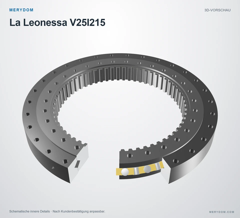 Vorschau des 3D-Modells des MERYDOM-Ersatzdrehkranzes für La Leonessa V25I215.