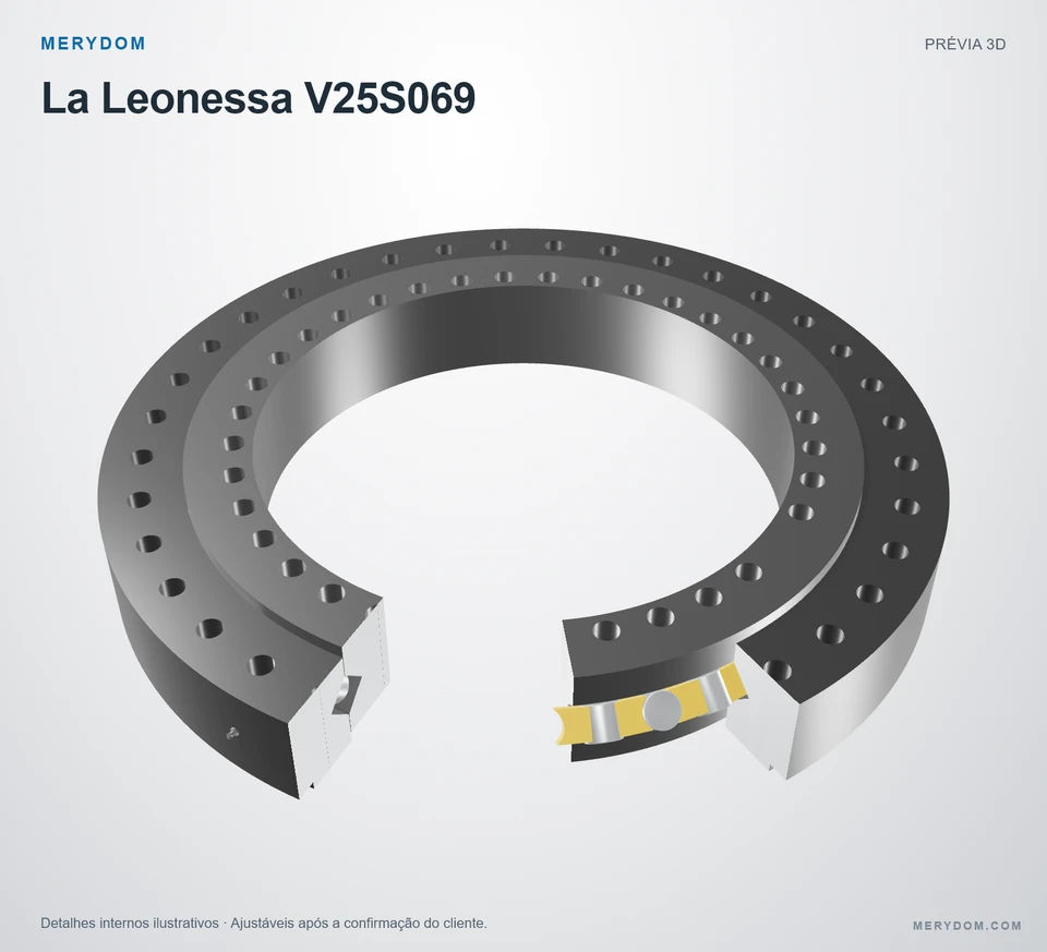 Prévia do modelo 3D do rolamento de giro de substituição MERYDOM para La Leonessa V25S069.
