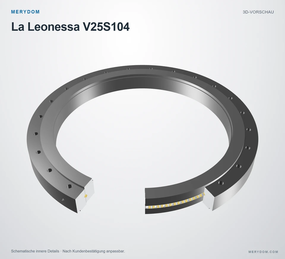 Vorschau des 3D-Modells des MERYDOM-Ersatzdrehkranzes für La Leonessa V25S104.
