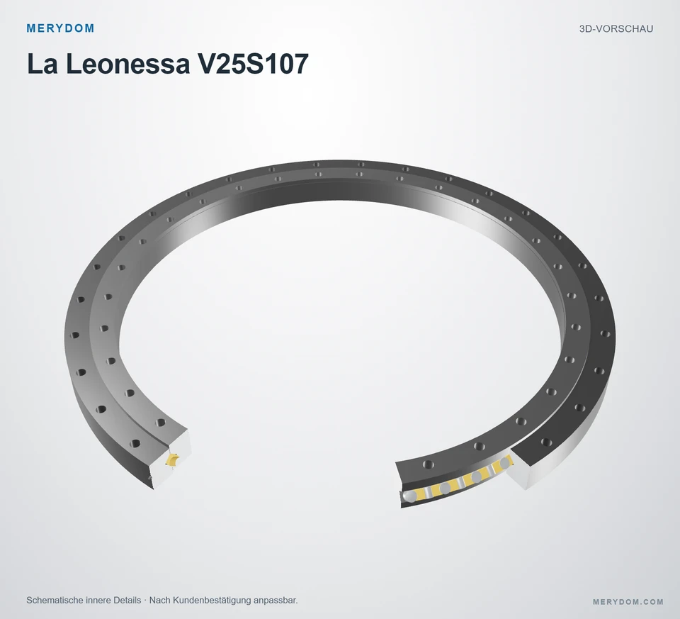 Vorschau des 3D-Modells des MERYDOM-Ersatzdrehkranzes für La Leonessa V25S107.