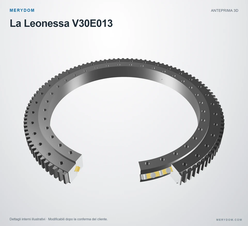 Anteprima del modello 3D del cuscinetto di rotazione sostitutivo MERYDOM per La Leonessa V30E013.