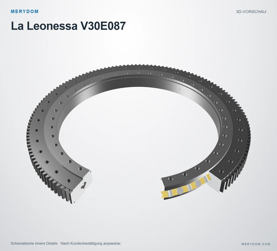 Vorschau des 3D-Modells des MERYDOM-Ersatzdrehkranzes für La Leonessa V30E087.