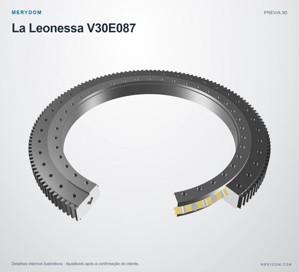 Prévia do modelo 3D do rolamento de giro de substituição MERYDOM para La Leonessa V30E087.