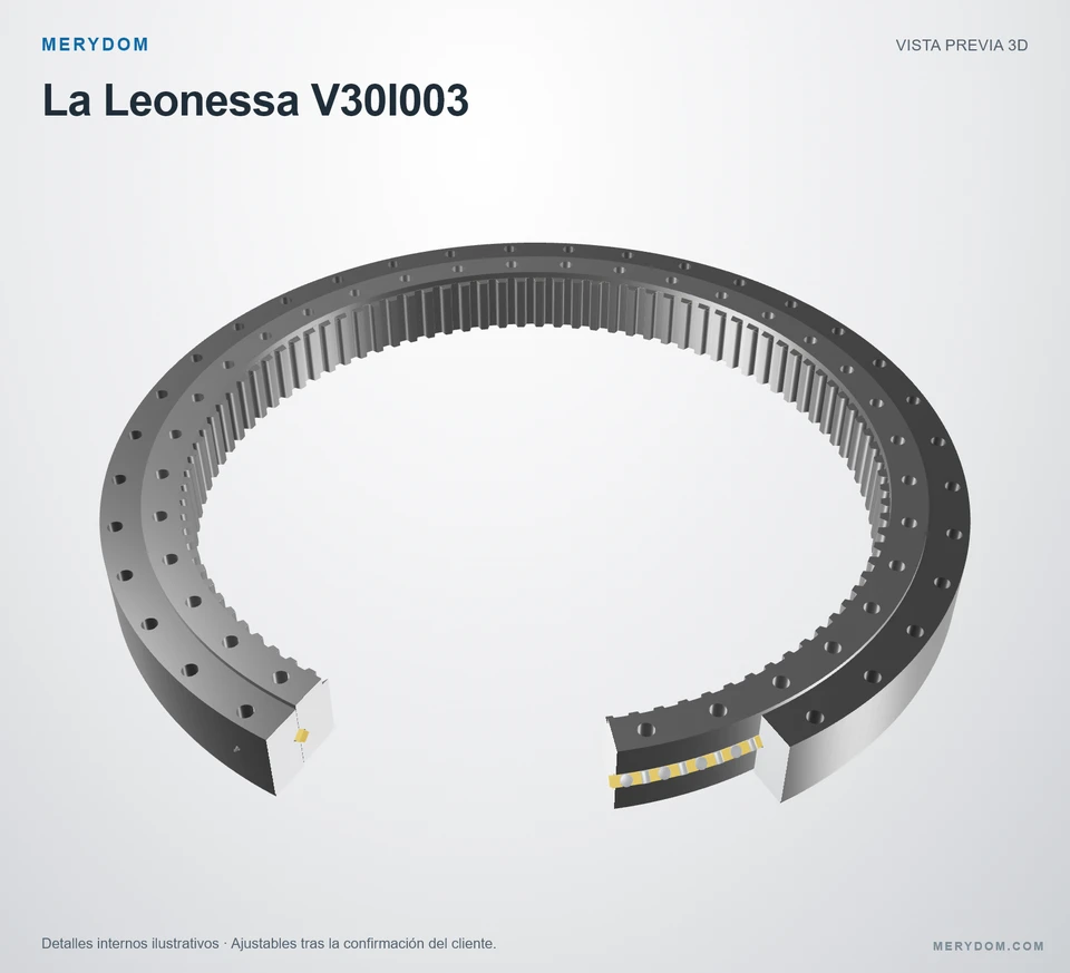 Vista previa del modelo 3D de la corona de giro de sustitución MERYDOM para La Leonessa V30I003.