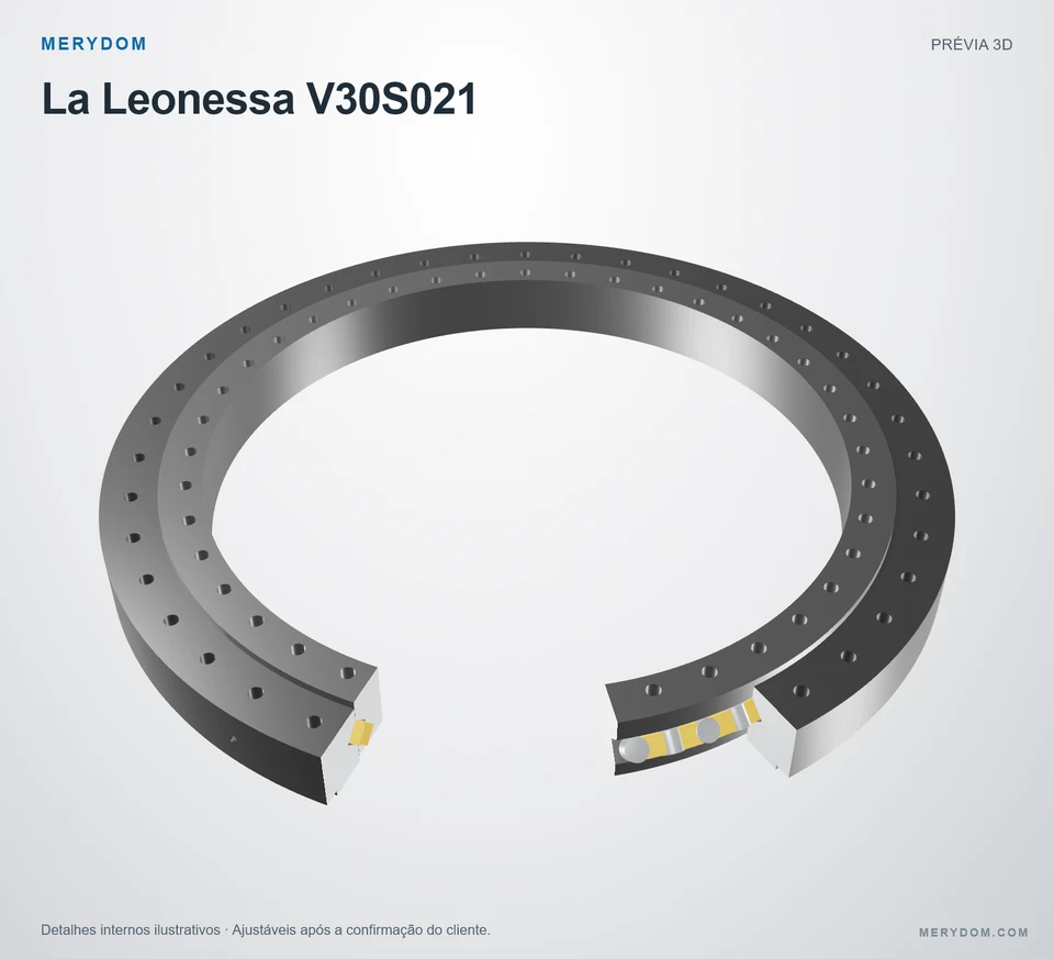 Prévia do modelo 3D do rolamento de giro de substituição MERYDOM para La Leonessa V30S021.