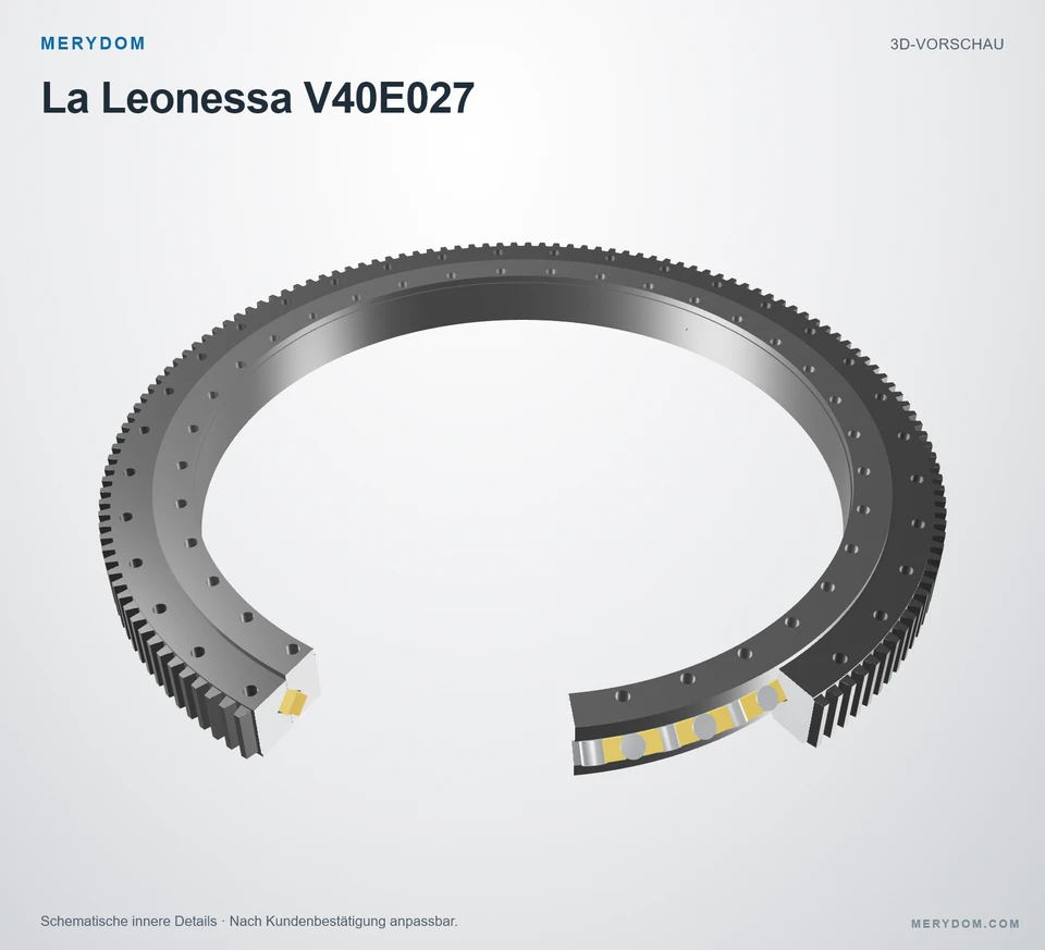 Vorschau des 3D-Modells des MERYDOM-Ersatzdrehkranzes für La Leonessa V40E027.