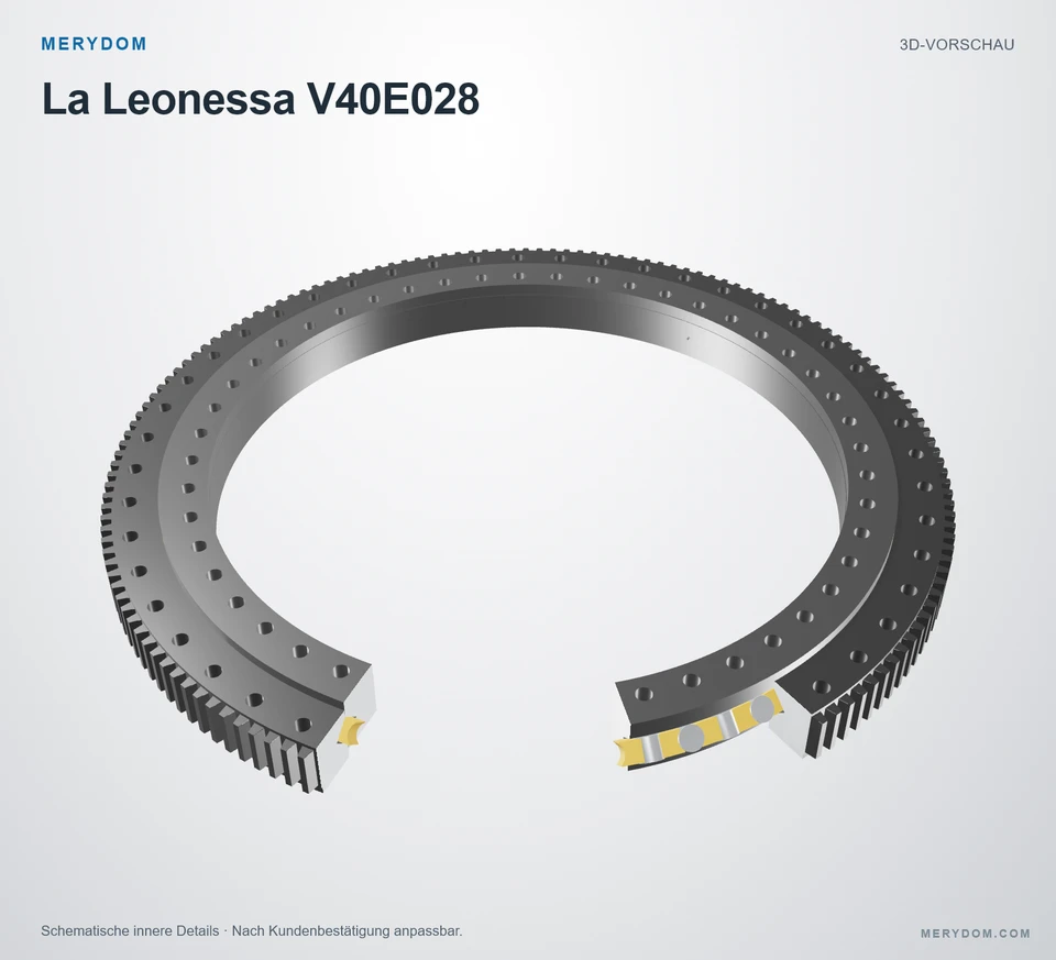 Vorschau des 3D-Modells des MERYDOM-Ersatzdrehkranzes für La Leonessa V40E028.