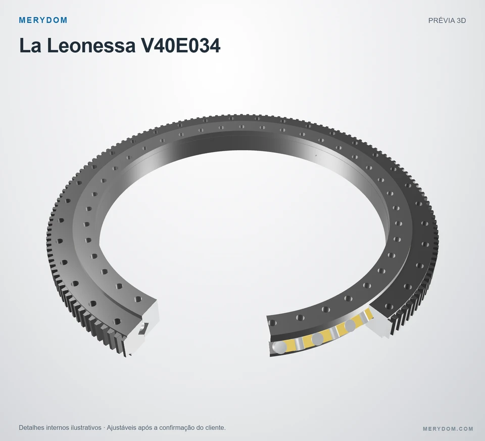 Prévia do modelo 3D do rolamento de giro de substituição MERYDOM para La Leonessa V40E034.